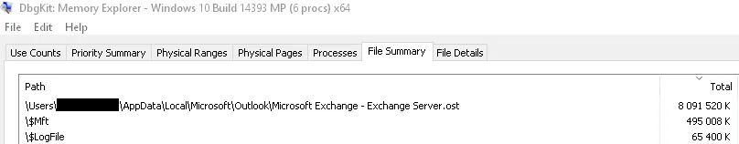 DbgKit - File Summary - .ost File