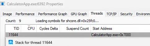 Process Explorer - Symbols werden geladen
